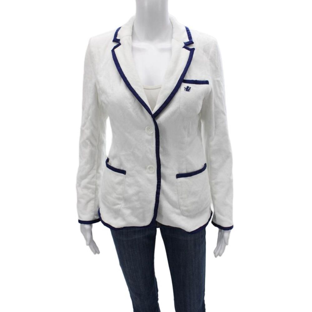 Hello Darling Womens Basic Jacket White Cotton Long Sleeve Button Size 0
